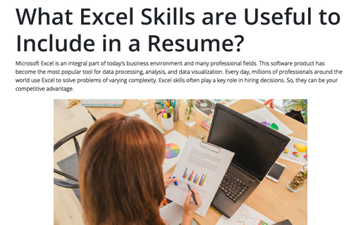 What Excel Skills are Useful to Include in a Resume?