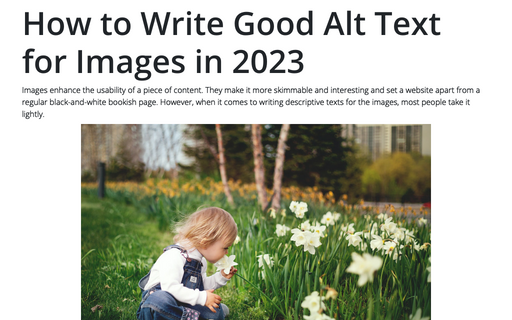 How to Write Good Alt Text for Images in 2023