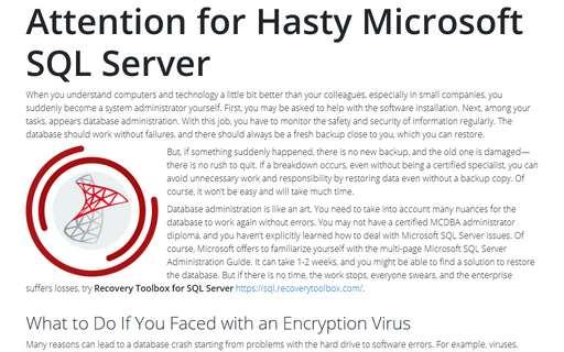 Attention for Hasty Microsoft SQL Server