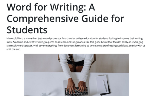 Word for Writing: A Comprehensive Guide for Students