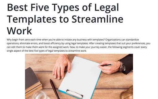 Best Five Types of Legal Templates to Streamline Work