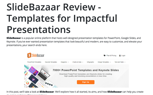 SlideBazaar Review - Templates for Impactful Presentations
